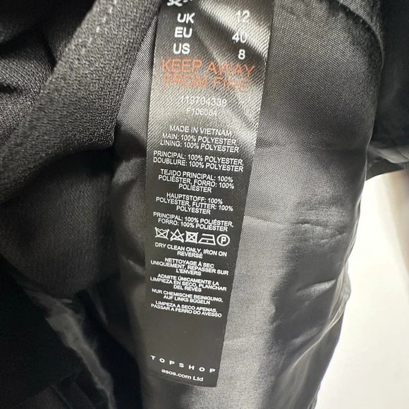 Topshop Womens Black Belted Blazer Size 8 - Picture 5 of 7